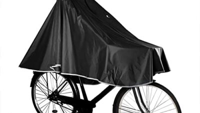 Anyoo Waterproof Cycling Rain Poncho Portable Lightweight Rain Jacket with Hood Bicycle Compact Rain Cape Reusable Unisex for Backpacking Camping Outdoors - Black