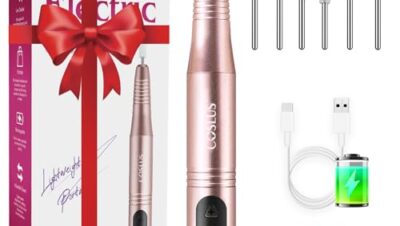 COSLUS Wireless Portable Nail Cutter, 11 in 1 Professional Manicure and Pedicure Set, Nail File for Gel Nails and Acrylic Nails, Nail Shapes, Callus Removal