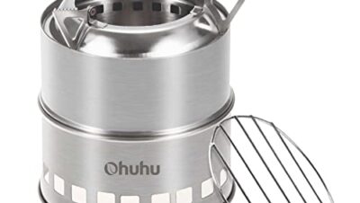 Hobo Stove Camping Outdoor Stove Wood Stove Stainless Steel with Carry Bag for BBQ Picnic Hiking Travel