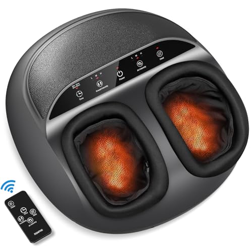 Fodmassageapparat Bedst i Test: Ultimativ Afslapning til Dine Fødder RENPHO Foot Massager, Shiatsu Foot Massage with Heat Function, Kneading, Rolling and Air Compression, Relieves Pain from Plantar Fasciitis and Revives Tired Feet, up to Men's Shoe Size 46, Remote Control.