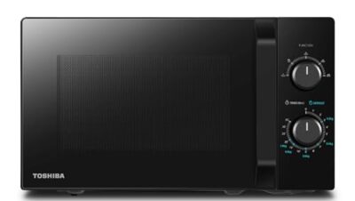 Toshiba MW2-MM20PF(BK) Microwave, Solo Microwave 20 l, 800 W, 5 Power Levels with Practical Defrost Function, LED Lighting in Interior, Black