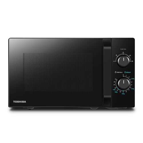 Toshiba MW2-MM20PF(BK) Microwave, Solo Microwave 20 l, 800 W, 5 Power Levels with Practical Defrost Function, LED Lighting in Interior, Black