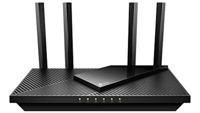 TP-Link Archer AX55 Wi-Fi 6 WLAN Router, 2402 Mbps 5 GHz, 574 Mbps 2.4 GHz, 4 × Gigabit LAN Ports, 1 × USB 3.0 Port, Does Not Support DSL Function, Black